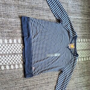 Carhartt Blue and White Long Sleeve Tee